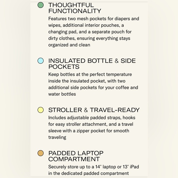 STATE Jordan diaper tote- ice blue $198 - Picture 8 of 14